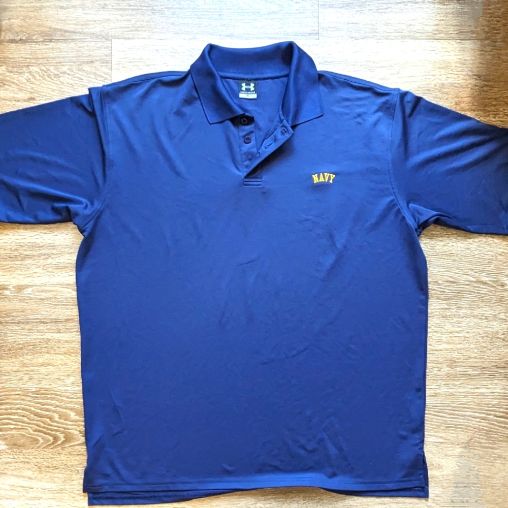 Navy Annapolis Under Armour Athletic Sports Polo Shirt